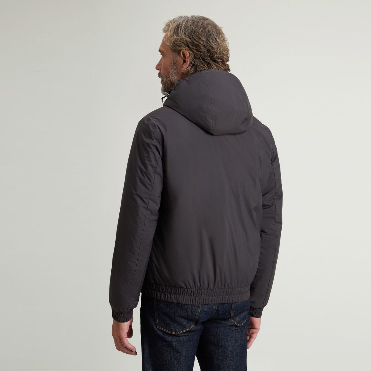 Woolrich Micro Ripstop hættejakke antracit