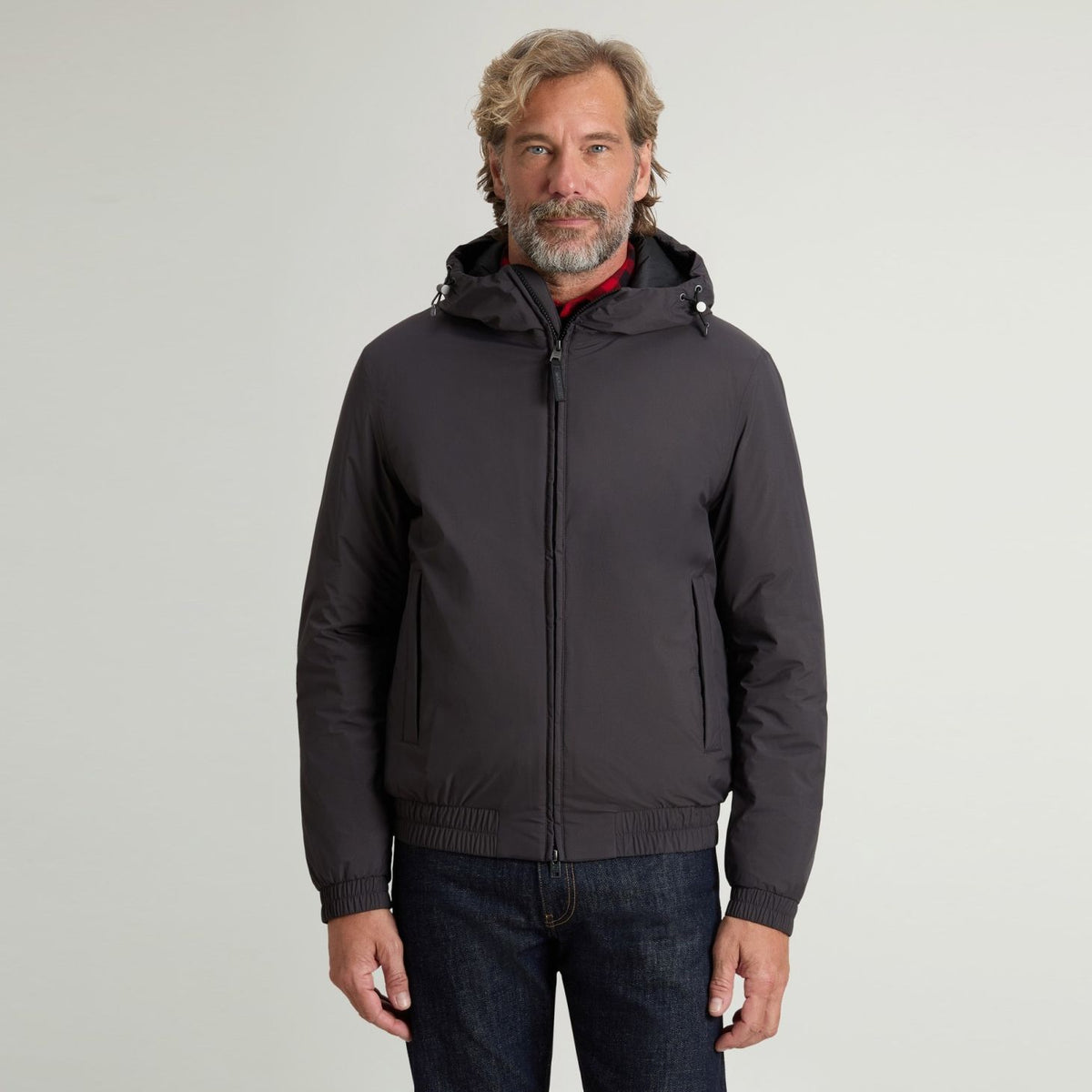 Woolrich Micro Ripstop hættejakke antracit