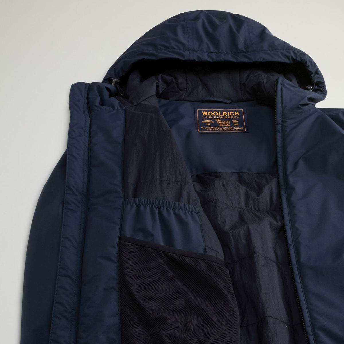 Woolrich Micro Ripstop hættejakke navy