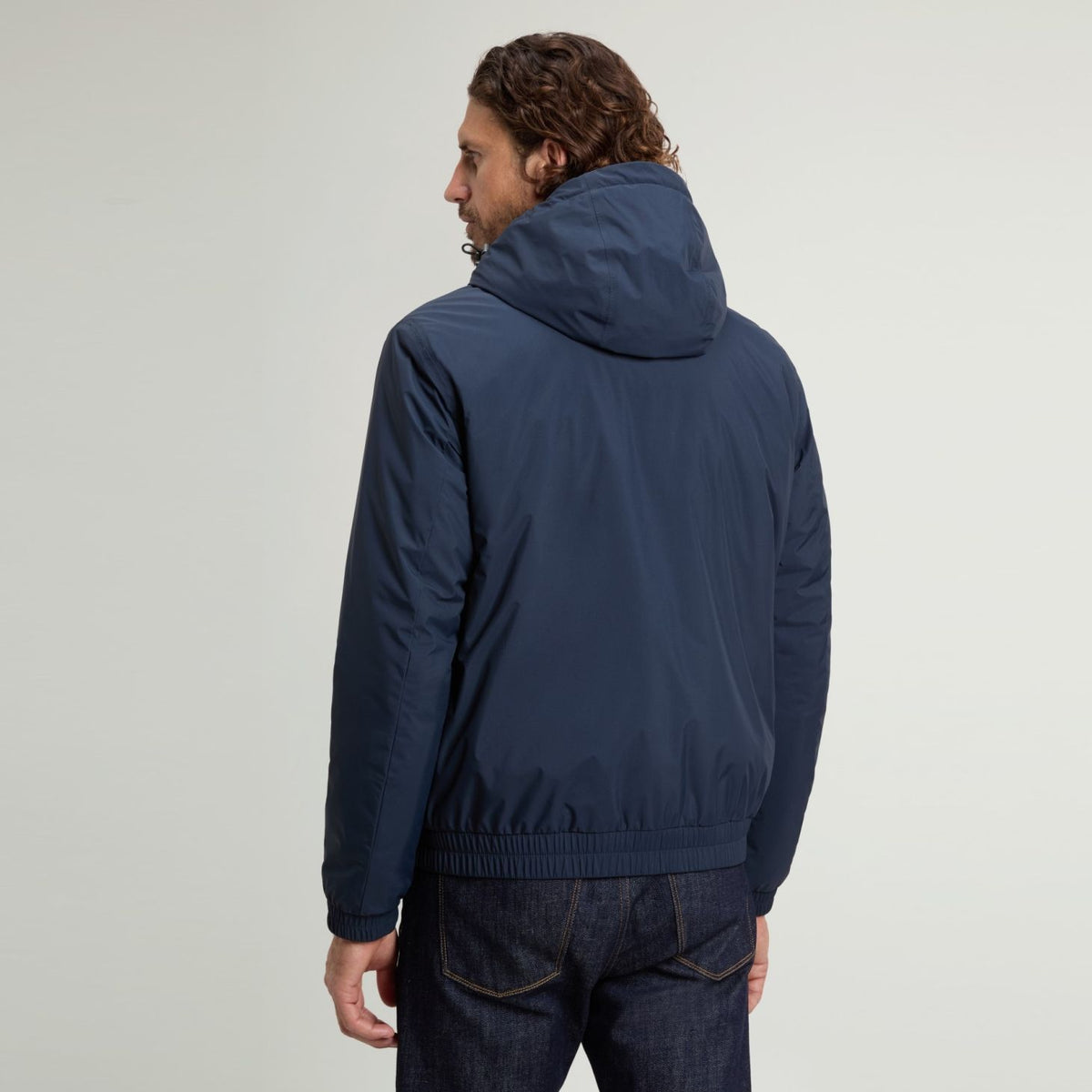 Woolrich Micro Ripstop hættejakke navy