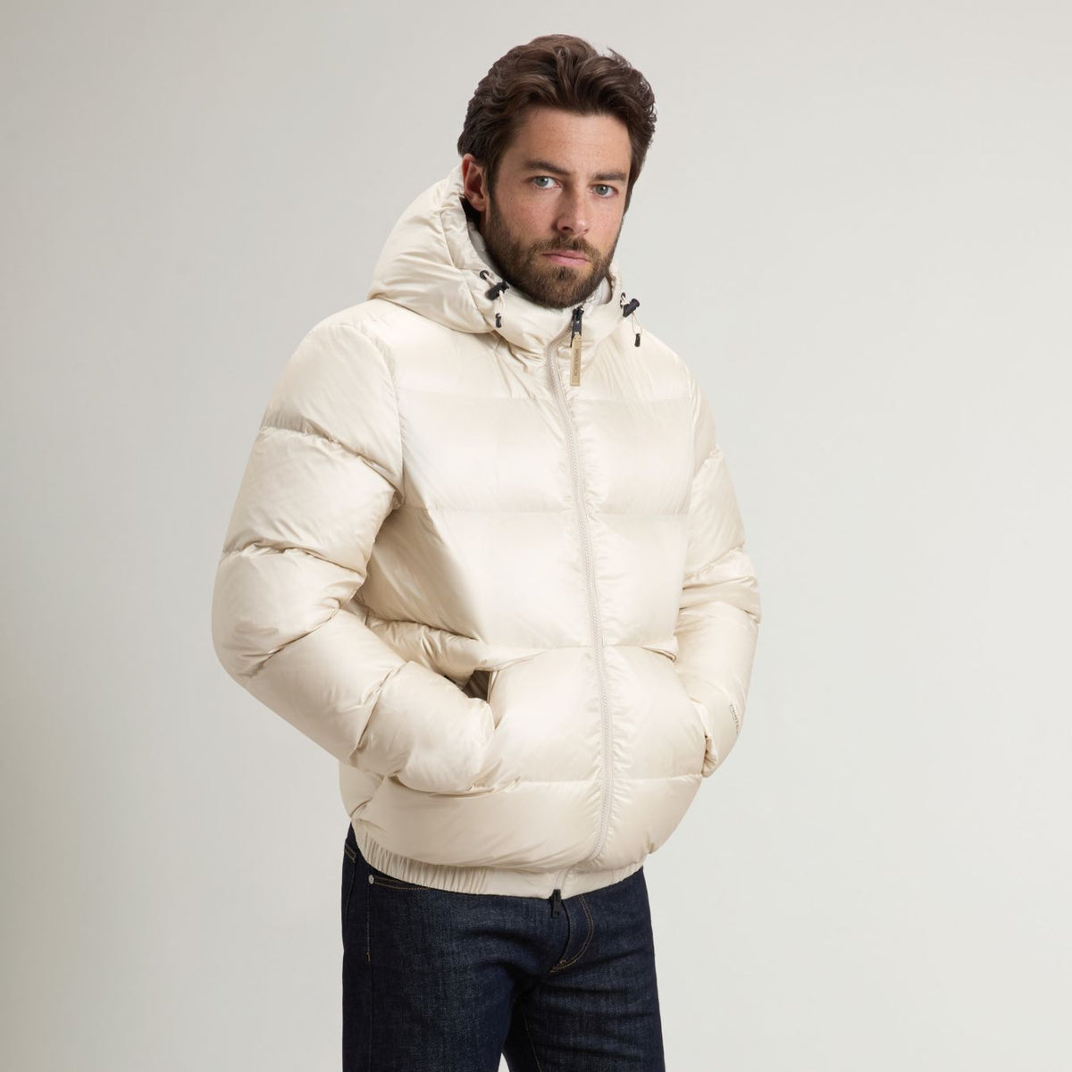 Woolrich Pertex dunjakke beige